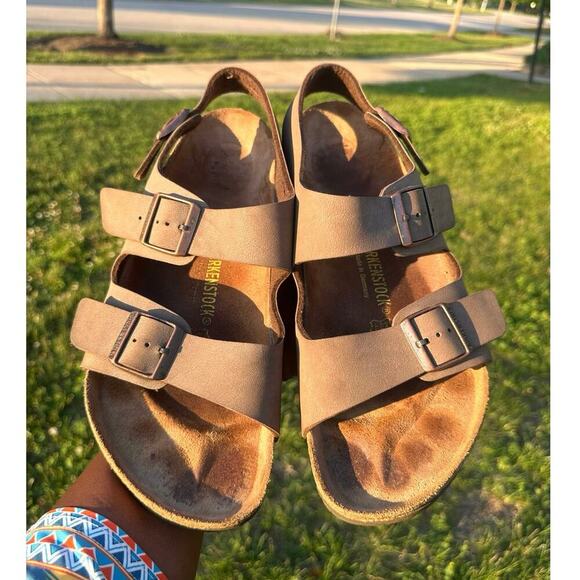 Birkenstock Milano‎ Men’s Leather Sandals Size 45 US M12  Mocha - Picture 14 of 17